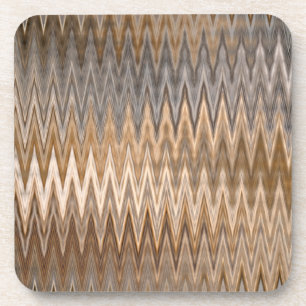 Earth Toned Wavy Pattern Bier Onderzetter