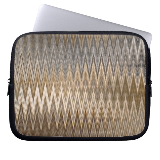 Earth Toned Wavy Pattern Laptop Sleeve (Voorkant)