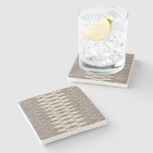 Earth Toned Wavy Pattern Stenen Onderzetter (Zijkant)