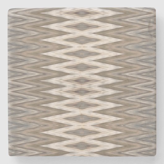Earth Toned Wavy Pattern Stenen Onderzetter (Voorkant)