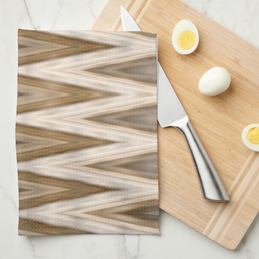 Earth Toned Wavy Pattern Theedoek (Quarter Fold)