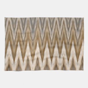 Earth Toned Wavy Pattern Theedoek