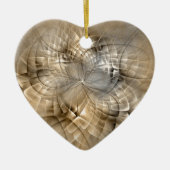 Earth Tones Abstract Modern Fractal Art Heart Keramisch Ornament (Voorkant)