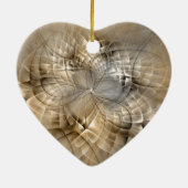 Earth Tones Abstract Modern Fractal Art Heart Keramisch Ornament (Achterkant)