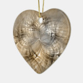 Earth Tones Abstract Modern Fractal Art Heart Keramisch Ornament (Links)