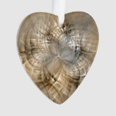 Earth Tones Abstract Modern Fractal Art Heart Ornament (voorkant)