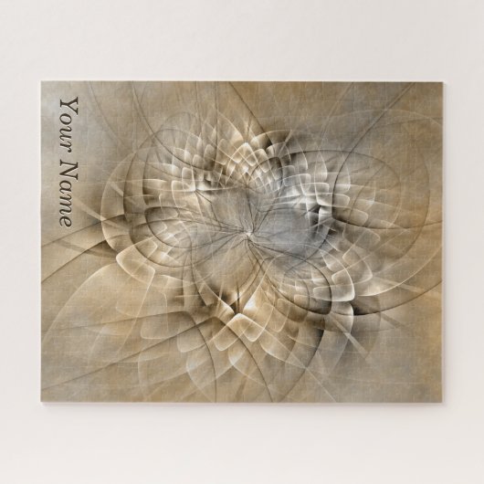 Earth Tones Abstract Modern Fractal Art Name Legpuzzel (Horizontaal)