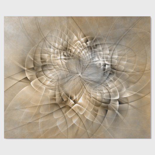 Earth Tones Abstract Modern Fractal Art Texture Cadeaupapier (Vlak)