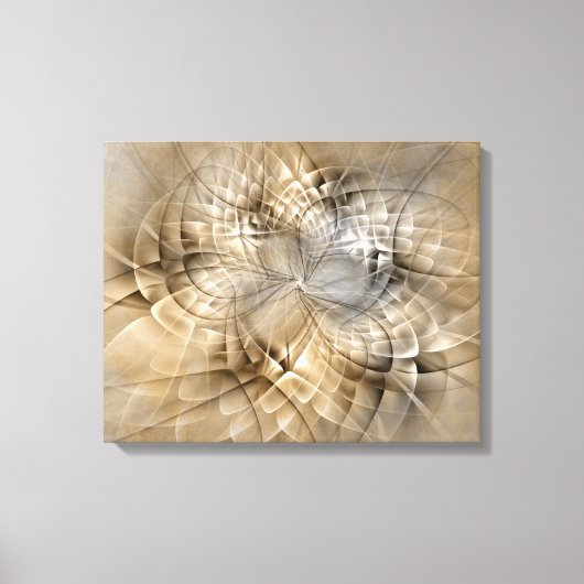 Earth Tones Abstract Modern Fractal Art Texture Canvas Afdruk (Voorkant)