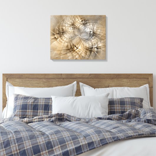 Earth Tones Abstract Modern Fractal Art Texture Canvas Afdruk (Insitu (Slaapkamer))