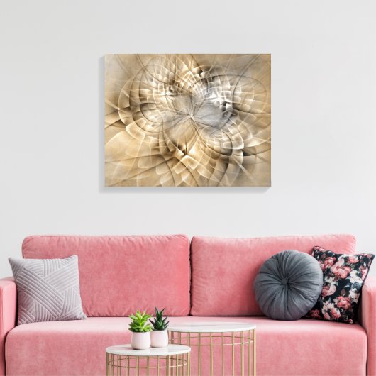 Earth Tones Abstract Modern Fractal Art Texture Canvas Afdruk (Insitu (Woonkamer))