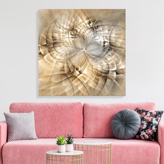 Earth Tones Abstract Modern Fractal Art Texture Canvas Afdruk (Insitu (Woonkamer))