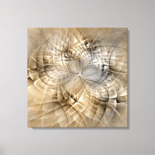 Earth Tones Abstract Modern Fractal Art Texture Canvas Afdruk