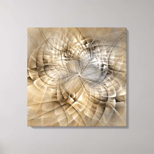 Earth Tones Abstract Modern Fractal Art Texture Canvas Afdruk (Voorkant)