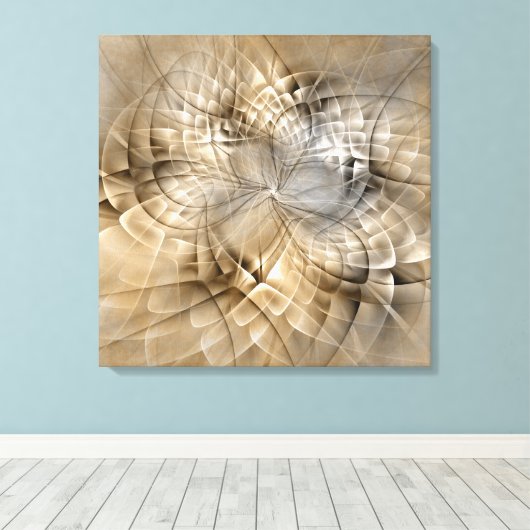 Earth Tones Abstract Modern Fractal Art Texture Canvas Afdruk (Insitu (Houten vloer))