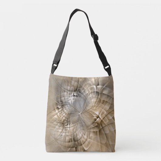 Earth Tones Abstract Modern Fractal Art Texture Crossbody Tas (Achterkant)