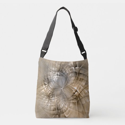 Earth Tones Abstract Modern Fractal Art Texture Crossbody Tas (Voorkant)