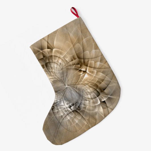 Earth Tones Abstract Modern Fractal Art Texture Grote Kerstsok (Achterkant (Hangend))