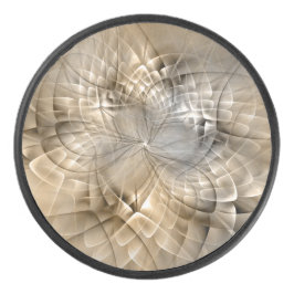 Earth Tones Abstract Modern Fractal Art Texture Hockey Puck