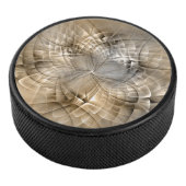 Earth Tones Abstract Modern Fractal Art Texture Hockey Puck (3/4)