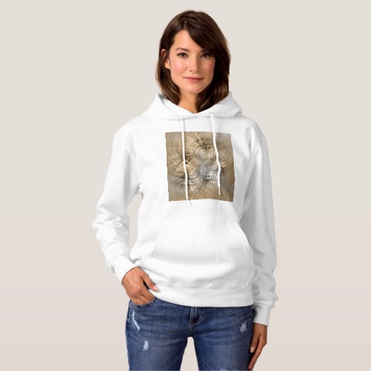 Earth Tones Abstract Modern Fractal Art Texture Hoodie (Voorkant volledig)