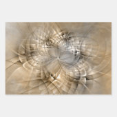 Earth Tones Abstract Modern Fractal Art Texture Inpakpapier Vel (Voorkant 3)