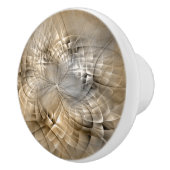 Earth Tones Abstract Modern Fractal Art Texture Keramische Knop (Rechts)