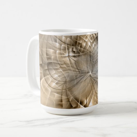 Earth Tones Abstract Modern Fractal Art Texture Koffiemok (Voorkant links)