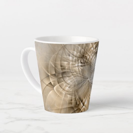 Earth Tones Abstract Modern Fractal Art Texture Latte Mok (Linkerhoek)
