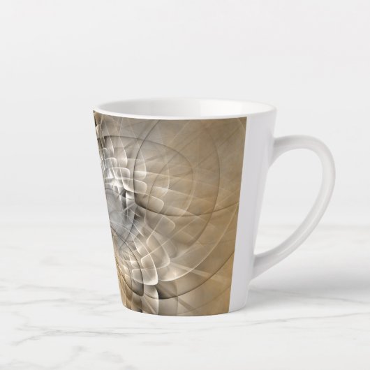 Earth Tones Abstract Modern Fractal Art Texture Latte Mok (Rechts)