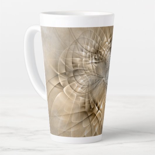 Earth Tones Abstract Modern Fractal Art Texture Latte Mok (Linkerhoek)