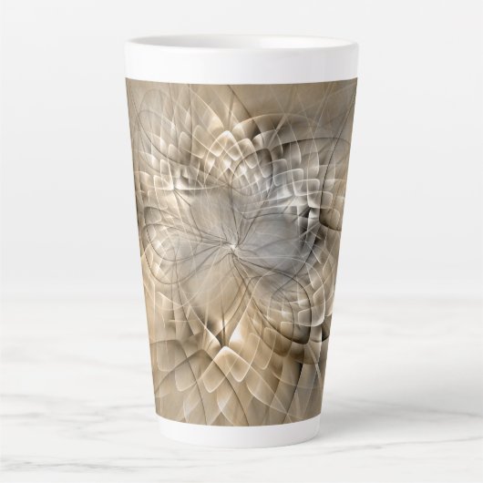 Earth Tones Abstract Modern Fractal Art Texture Latte Mok (Voorkant)
