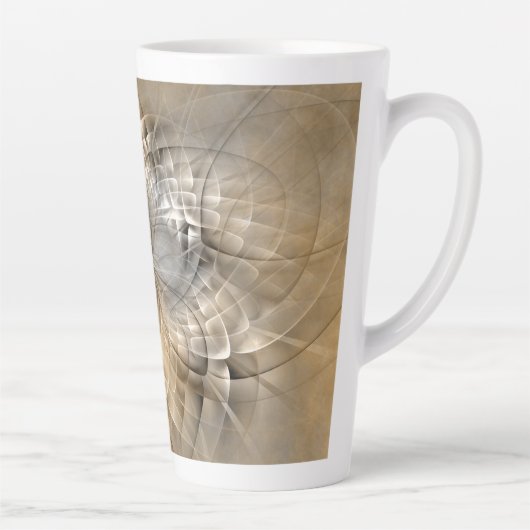 Earth Tones Abstract Modern Fractal Art Texture Latte Mok (Rechts)