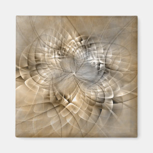 Earth Tones Abstract Modern Fractal Art Texture Magneet
