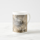 Earth Tones Abstract Modern Fractal Art Texture Porselein Kop (Voorkant rechts)