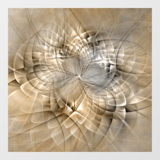 Earth Tones Abstract Modern Fractal Art Texture Raamsticker (Vel)