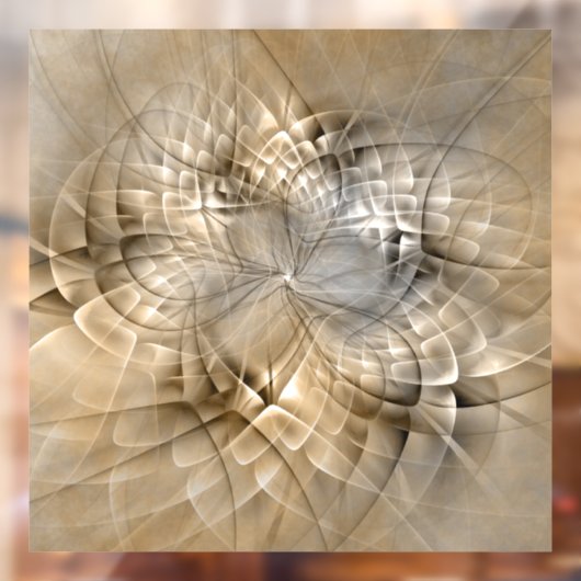 Earth Tones Abstract Modern Fractal Art Texture Raamsticker (Vel 2)