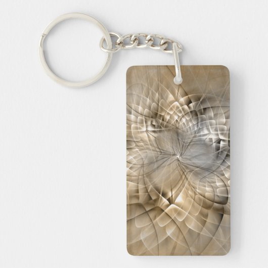 Earth Tones Abstract Modern Fractal Art Texture Sleutelhanger (Voorkant)