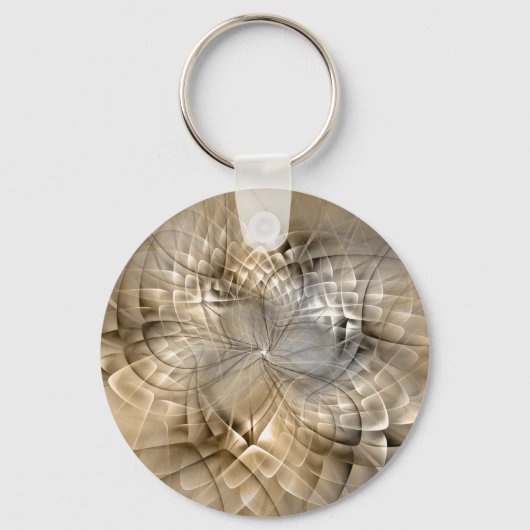 Earth Tones Abstract Modern Fractal Art Texture Sleutelhanger (Voorkant)