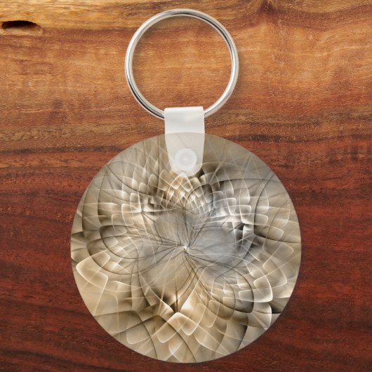 Earth Tones Abstract Modern Fractal Art Texture Sleutelhanger (Voorkant)