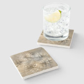 Earth Tones Abstract Modern Fractal Art Texture Stenen Onderzetter (Zijkant)