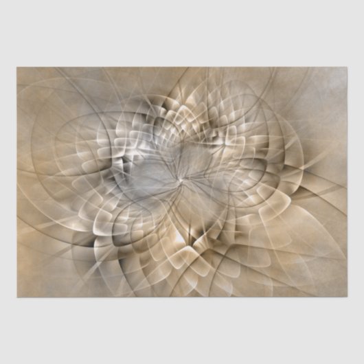 Earth Tones Abstract Modern Fractal Art Texture Tissuepapier (Voorkant)