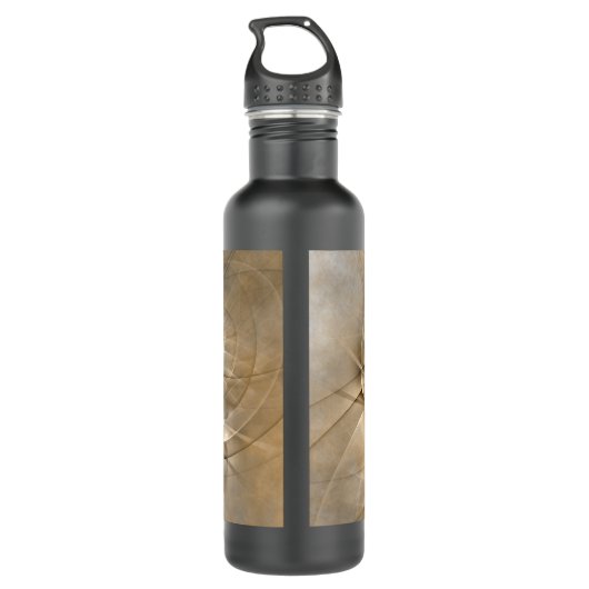 Earth Tones Abstract Modern Fractal Art Texture Waterfles (Achterkant)