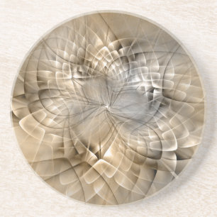 Earth Tones Abstract Modern Fractal Art Texture Zandsteen Onderzetter