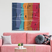 Earth Tones Abstracte kunststrepen Canvas Afdruk (Insitu (Woonkamer))