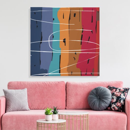 Earth Tones Abstracte kunststrepen Canvas Afdruk (Insitu (Woonkamer))