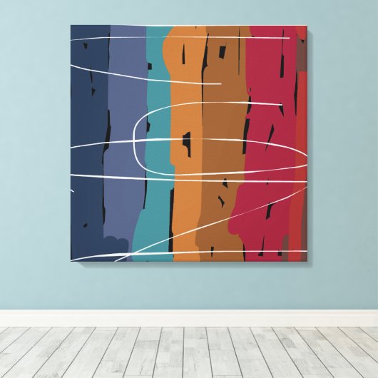 Earth Tones Abstracte kunststrepen Canvas Afdruk (Insitu (Houten vloer))