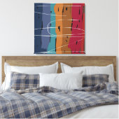 Earth Tones Abstracte kunststrepen Canvas Afdruk (Insitu (Slaapkamer))