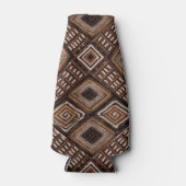Earth Tones Boho Mud Cloth Style Patroon Flesjeskoeler (Voorkant)