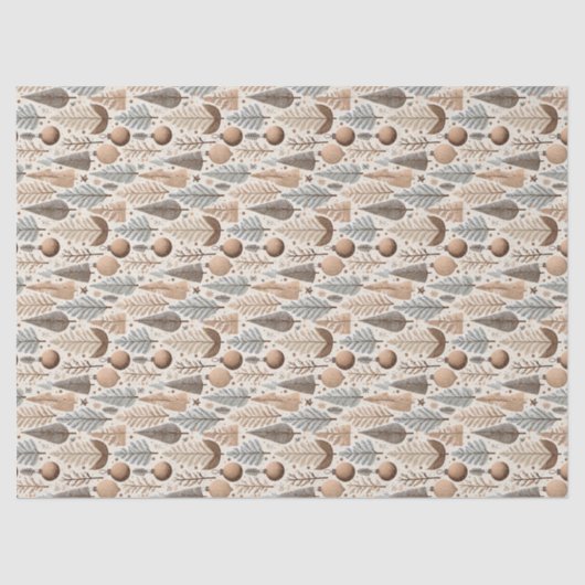 Earth Tones Christmas Pattern#25 ID1009 Tissuepapier (Voorkant)